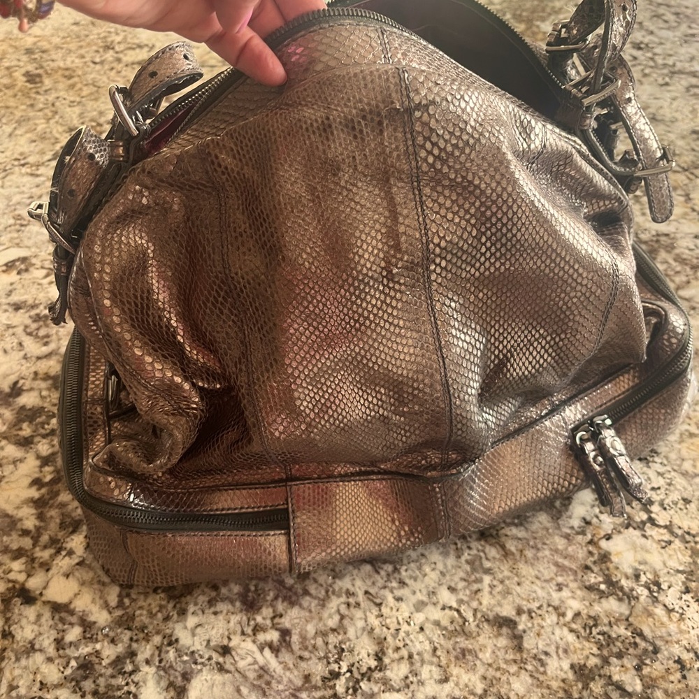 Authentic Dolce and Gabbana vintage large gold leather bag